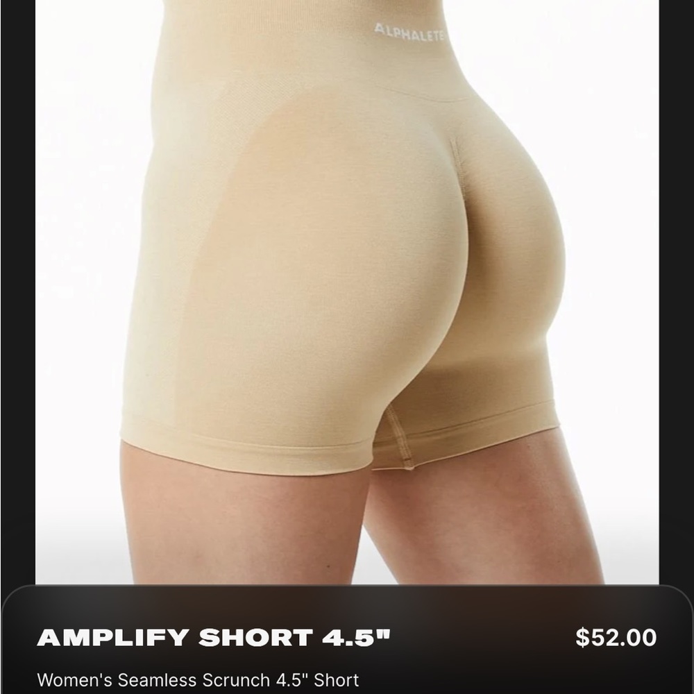 Alphalete amplify hazelnut 4.5in shorts